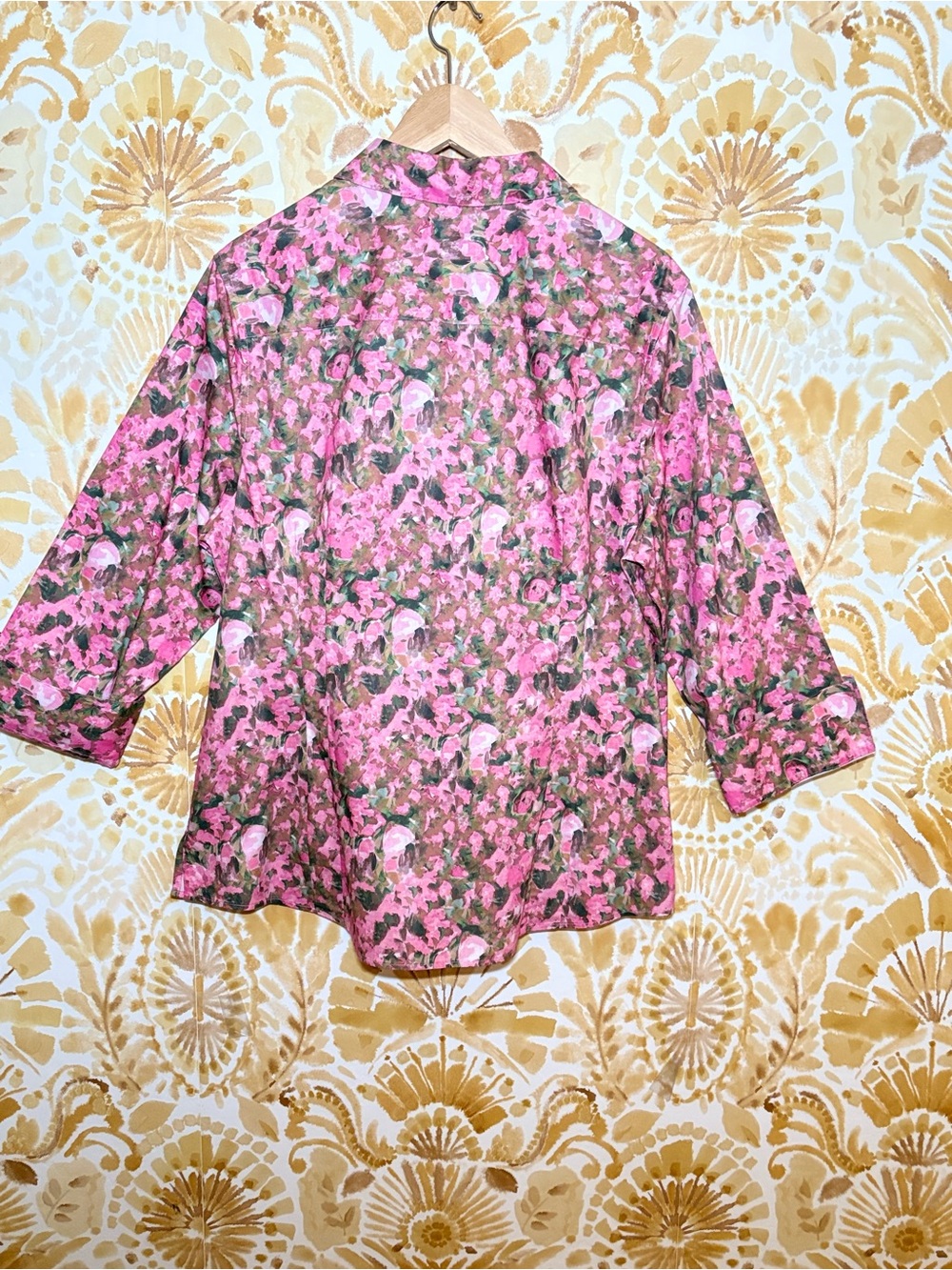 NWT Taylor & Sage Pink Floral Button Up Blouse | Anthropologie Cottagecore Top | - Picture 5 of 9